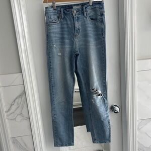 Stylish Blue Straight Leg Jeans